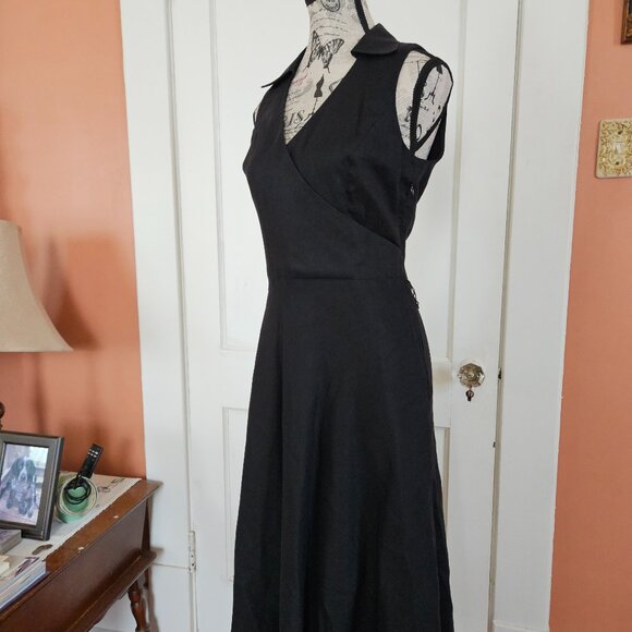 Jones NY Linen Collar Dress S-4 - Picture 5 of 8